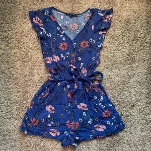 Blue floral romper